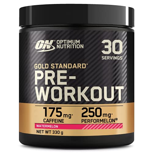 Optimum Nutrition Gold Standard Polvo Pre Entrenamiento, Bebida Energética con Monohidrato de Creatina, Beta Alanina, Cafeína y Complejo de Vitamina B, Sabor Sandía, 30 porciones, 330 g