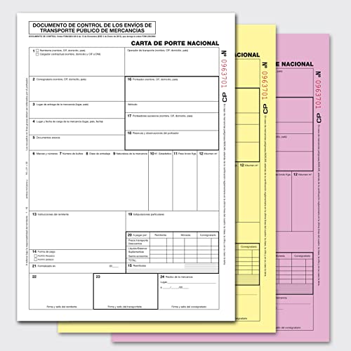 Paperafero - Pack Talonarios de Carta de Porte Nacional | Acordes a la legislación de Transporte Vigente (1)