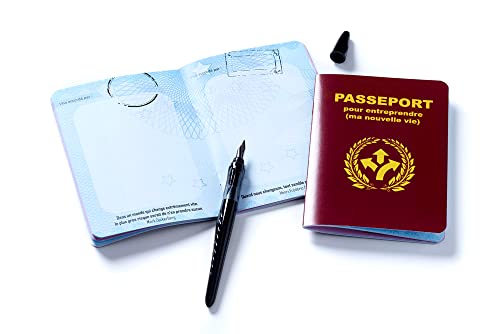 Pasaporte para emprender mi nueva vida – Regalo original y personalizado, Libro de visitas para animar a un empresario/empresario, colega o amigo que se lanza, quien crea su empresa, granate, Clásico