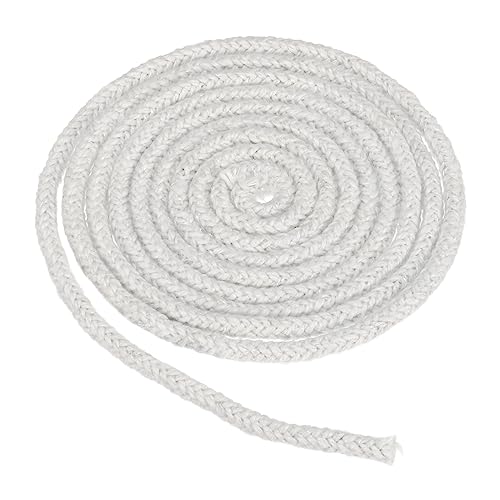 PATIKIL 1/4"x 98" Cerámica Fibra Cuerda Junta, Redondo Resistencia a Altas Temperaturas Sello Cuerda Reemplazo para Horno Caldera Horno Puerta, Blanco