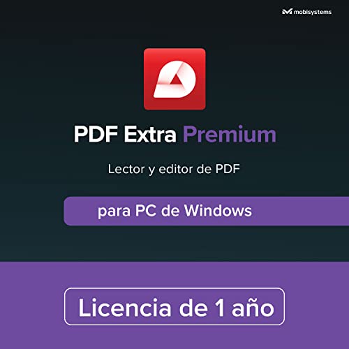 PDF Extra Premium - Editor de PDF profesional - Edita, Protege, Anota, Convierte, Completa y Firma los PDF - 1 PC Windows / 1 Usuario / Licencia de 1 Año