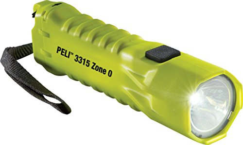 PELI 3315Z0 Linterna LED de Seguridad intrínsica, Compacta y aprobada para ATEX Zona 0, IP67 estanca y Resistente al Polvo, 138 Lúmenes, Color: Amarillo