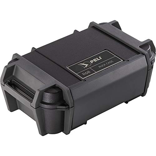 Peli R60 Caja pequeña para la protección de pertenencias personales como el móvil, Herramientas o pequeños Equipos electrónicos, IP68 estanca e Impermeable al Polvo, Capacidad: 2,32L, Color: Negro