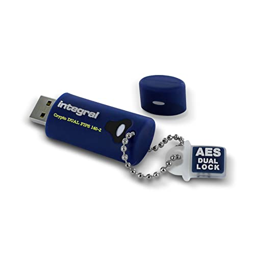 Pen Drive de Integral 32GB Crypto-140-2 256-Bit Hardware USB encriptado 3.0 - Pendrive con contraseña Doble - Memoria USB FIPS 197, protección ataques por Fuerza Bruta, Impermeable con Tres Capas