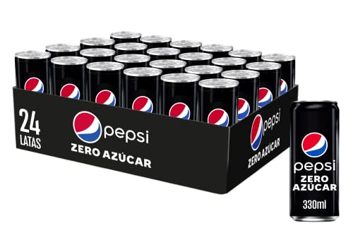 Pepsi Zero Refresco de Cola, Zero Azúcar, 24 x 330ml