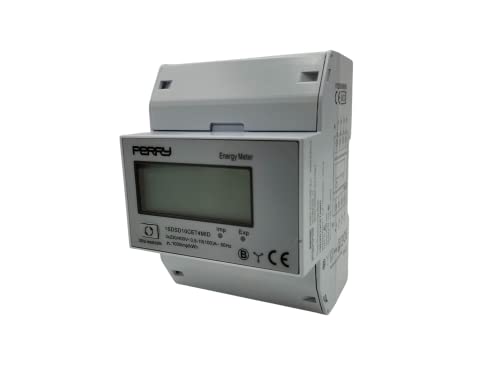 Perry Electric | Contador Energía Digital Trifásico | Medidor de Consumo Electrico | 3x230/400V 50 Hz 5-100A | Regula el consumo de energía ACTIVA