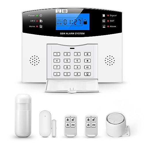 PGST Alarma antirrobo para el hogar, alarma WiFi + combinación de teléfono GSM, sirena interior incluida. Aplicación Smartlife Android/iOS, compatible con Alexa
