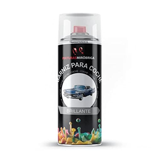 Pinturas Mirobriga Spray Barniz transparente con acabado Brillante para Coches 400ml.