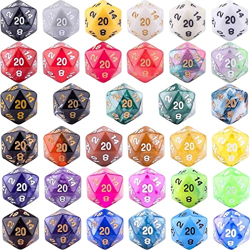 PLAYZOCO Dados 20 Caras de rol y Enseñanza de Matemática, Dados educativos de 20 Caras, Dados didácticos de rol matemático, Dados de Aprendizaje matemático, Dados pedagógicos, Dados D20, 35 Unidades