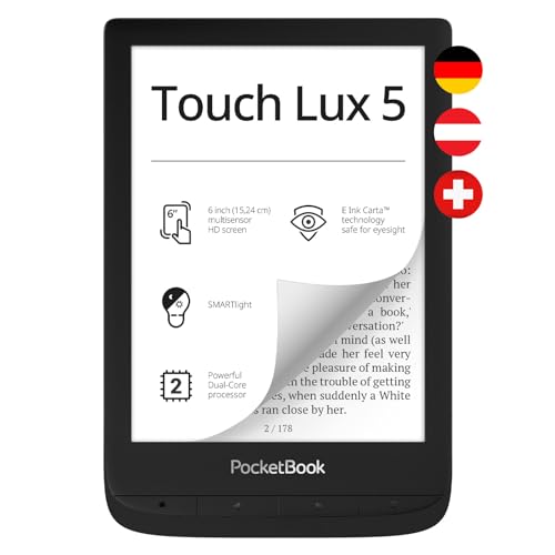 PocketBook- Touch Lux 5 InkBlack Dispositivos de Lectura electrónicos, Multicolor (699309)