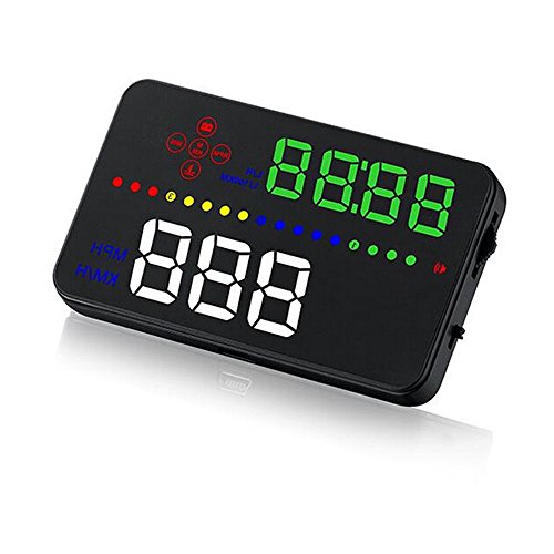 PolarLander 3.5 Pulgadas HUD Head Up Display velocímetro Coche Parabrisas Proyector OBD2 Puerto Consumo de Combustible kilometraje