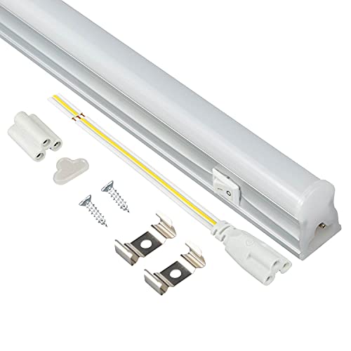 Popp® Regletas Tubo LED T5 Alumino+Pc Conexión Dos Laterales 5W Luz Neutra 4000K fluorecente cocinas,armarios,trastero (5W, 4000K)