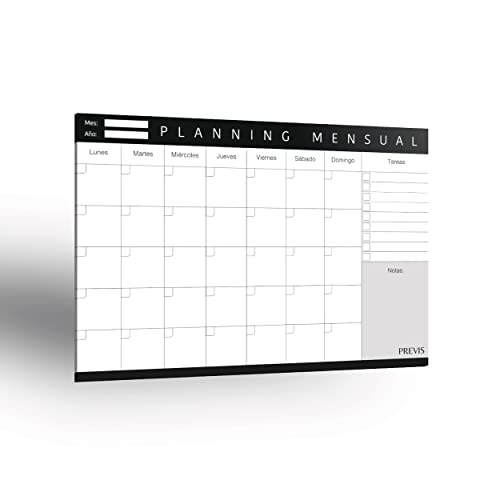 Previs Planificador Mensual A3 Con Diseño Minimalista y Productivo. Organizador Semanal A3. Planning Escritorio. Planner Organización.