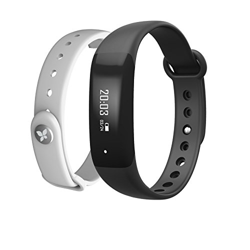 Prixton at600 - Pulsera de Actividad DE 0.5" con Bluetooth, Color Negro y Blanco