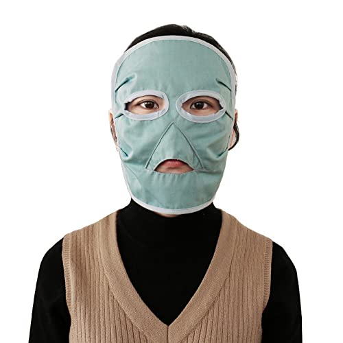 Protección contra radiación EMF Máscara de protección contra radiación Microondas WiFi 5G Fibra Plata, Hombres Mujeres Protección Facial Completa,Green