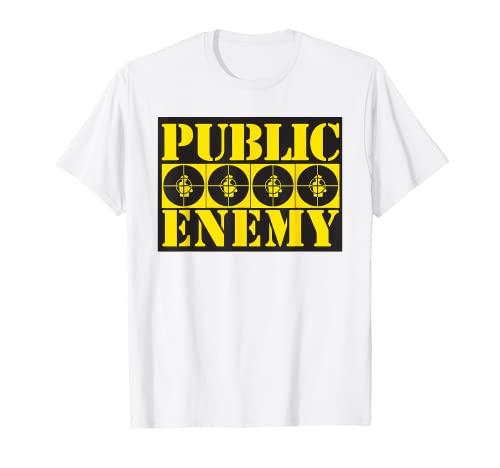 Public Enemy - Logotipos oficiales (4 unidades), color blanco Camiseta
