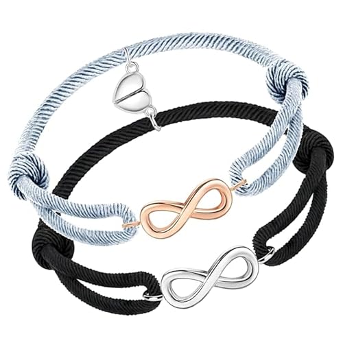 Pulsera de la pareja - pulsera magnética de la pareja - Infinito pulsera de la pareja, pulsera de regalo de la pareja, pulsera de regalo, hombres mujeres amistad familia pareja 2pcs