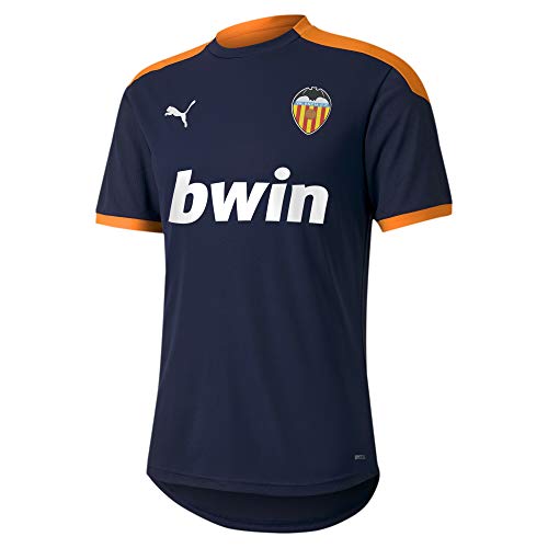 PUMA Valencia CF Temporada 2020/21-Training Jersey Peacoat-Vibrant Oran Camiseta, Unisex, Blue, S