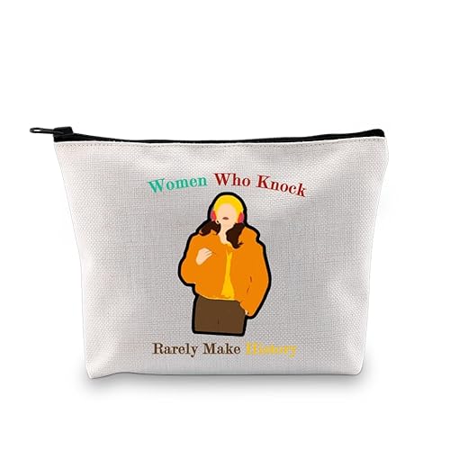 PXTIDY Murder TV Show Inspired Gift Women Who Knock Rarely Make History Bolsa de maquillaje True Crime Series Regalo para fans, beige, One_Size, Bolsa de maquillaje