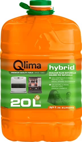 Qlima Hybrid - Combustible líquido para estufas – 20 litros – base"vegetal" – Calidad A++ – en bidón reciclable PET Programa de fidelidad Qlima