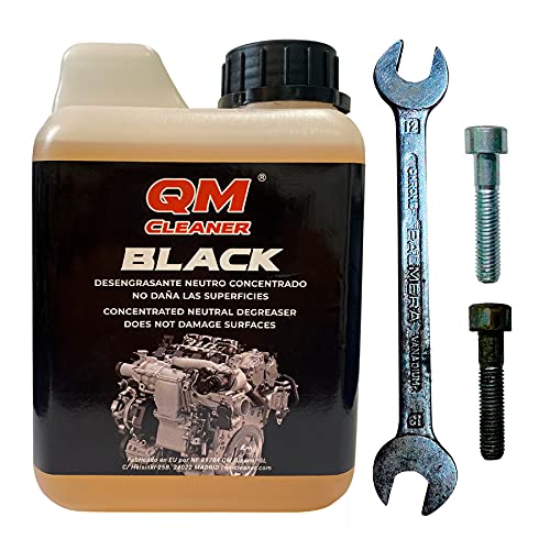 QM Cleaner Black 2 litros | Desengrasante Concentrado no Acido - Motores, Cadenas, transmisiones, embragues - Puede diluirse hasta un 25% - Apto para Limpieza por ultrasonidos