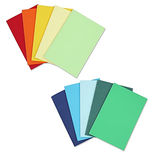 Quanerba A5 Cuadernos [Pack de 10], 10 Colores Bloc de Notas de Kraft Blanda, 60 Páginas, 8.3 * 5.5" (21 * 14cm), Libretas Grapadas para Diarios,Escolar Escribir, Diario de Viaje Libreta