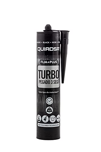 Quiadsa FIJA + PLUS. TURBO, pegado y sujeción inmediata en 3 segundos. Todo tipo de materiales. (NEGRO)