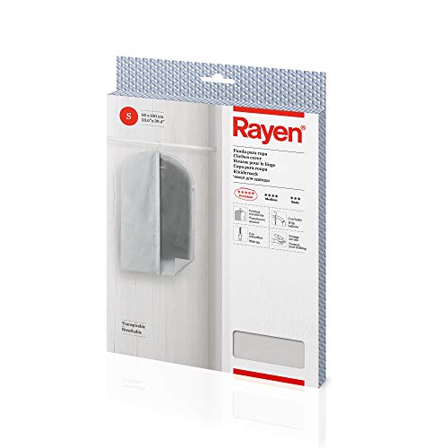 Rayen 60 X 100 cm Funda para Proteger tu Ropa | Transpirable | con Cremallera | Gama Premium | Talla S, Poliéster, Gris Claro