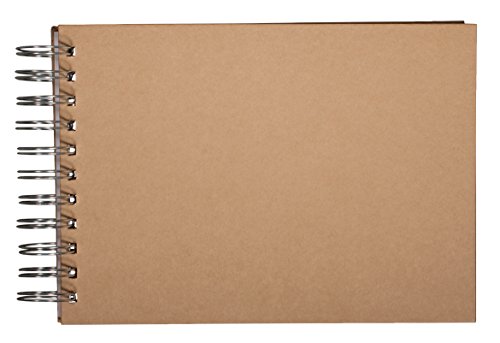 Rayher Cuaderno 21.5x15.5 cm A6 tapa dura de papel kraft, 15 hojas, álbum personalizable de espiral, 73200521
