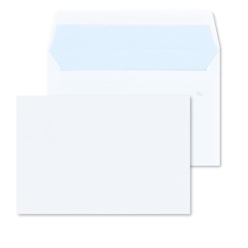 RAYLU PAPER - Pack de sobres blancos de papel con cierre autoadhesivo para envío de documentos y cartas, fácil sellado, 90g/m² de grosor (Comercial, 10 unidades)