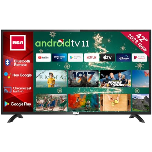 RCA RS42 Smart TV 42 Pulgadas (106 cm) Android Televisores - Hey Google Official Assistant, Chromecast, Netflix, Prime Video, Google Play Store, Disney+, WiFi, Triple Tuner (DVB-C/T2/S2)