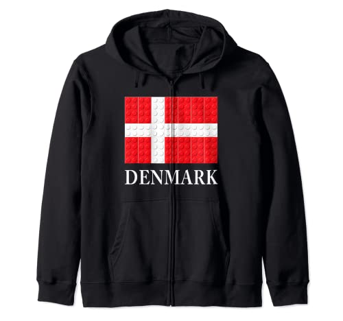 Recuerdo Dinamarca ladrillos de plástico Bandera danesa Sudadera con Capucha