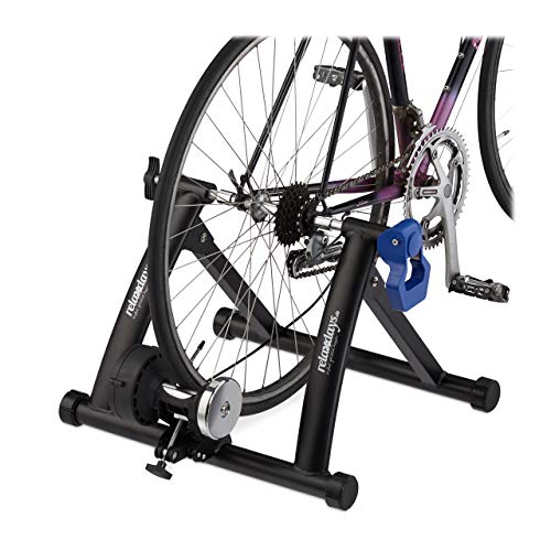 Relaxdays Rodillo Bicicleta Plegable para Ruedas de 26-28 Pulgadas, Antideslizante, Acero, 41 x 54,5 x 60 cm, Negro