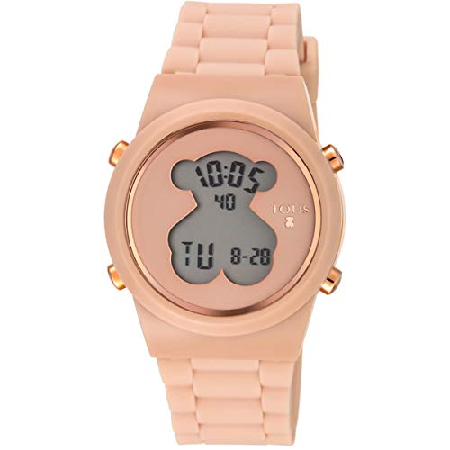 Reloj para mujer tous digital D-Bear de acero IP rosado con correa de Silicona nude Ref:700350315