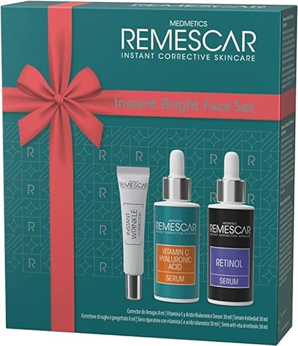 Remescar Set de Belleza y Antienvejecimiento de Regalo - Corrector de Arrugas Instantáneo 8ml Serum de Día con Vitamina C y Ácido Hialurónico 30ml Serum de Retinol para la noch