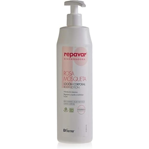 Repavar - Loción Hidratante Corporal - Fórmula con Rosa Mosqueta y Vitamina E - Regenera y Ayuda a Revitalizar la Piel - Hidratación Dérmica Intensiva - 500 ml