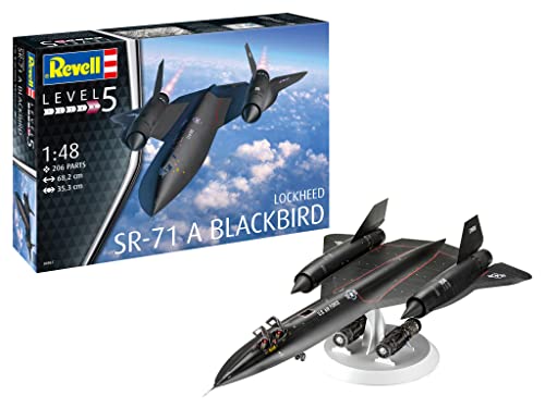 Revell 04967 Lockheed SR-71 Blackbird-Kit de Modelo a Escala 1:48, Color sin barnizar