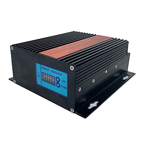 Rewindagic Regulador de carga híbrido de 1200W para sistema de energía eólica panel solar de 1000 W, viento de 200W solar de 12V 24V 48V MPPT pantalla LED (sin software, 12V 24V automático)