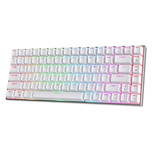 RK ROYAL KLUDGE RK84 Pro 80% RGB Triple Modo BT5.0/2.4G/Teclado mecánico intercambiable en caliente con cable, teclado inalámbrico Bluetooth para juegos de 84 teclas con marco de aluminio