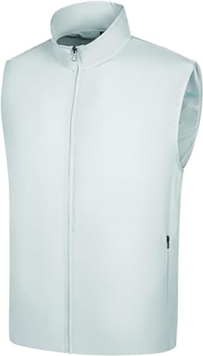 Ropa Con Aire Acondicionado Chalecos de chaqueta informal con aire acondicionado de verano o dos ventiladores, chaleco transpirable for deportes al aire libre ( Color : Lightblue , Size : XX-Large )