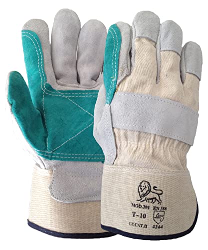 Ruvigrab - Guante americano serraje reforzado | Trabajos pesados | Guantes cactus| Guantes jardin |Guantes para mecanicos, Construcción, Agricultura | Guante trabajo hombre y mujer