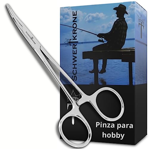 Schwertkrone Tijera de acero inoxidable para aficionados, pinza para soltar anzuelos de pesca, para piercings, mascotas (13 cm)