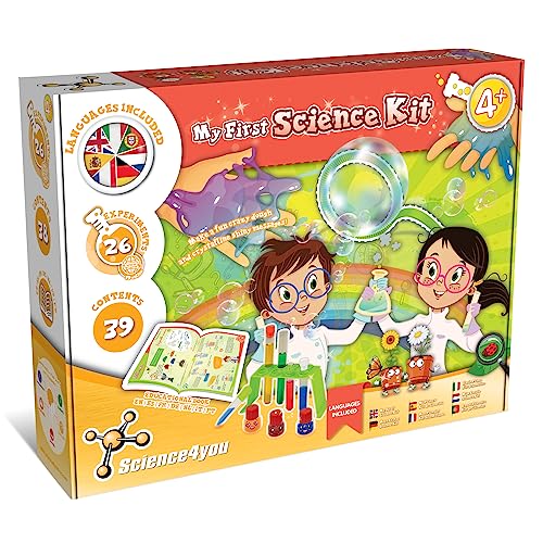 Science4you Primer Kit de Ciencias Niños 4 Años - Kit Científico con 26 Experimentos para Niños, Laboratorio de Quimica y Colores, Juegos Educativos de Manualidades, Regalo para Niños 4 5 6 7 Años