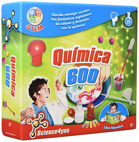 Science4you Quimica 600 - Juguete con Kit Cientifico y Educativo, Juego de Quimica y de Ciencias con Muchos Experimentos para Niños, Regalo para Niño y Niña 8 9 10+ años