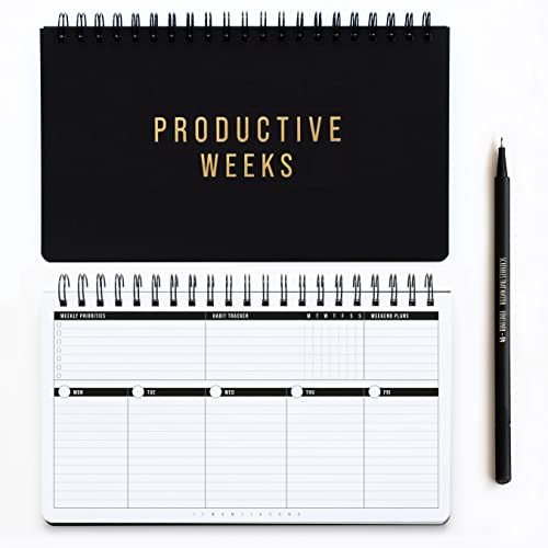 Scribbles That Matter Weekly to do list Planner 2023-2024 (Sin fecha) Calendarios Organizadores, Daily Weekly Monthly Encuadernación en espiral SEMANAS PRODUCTIVAS Planner, 52 semanas (29x17.2")