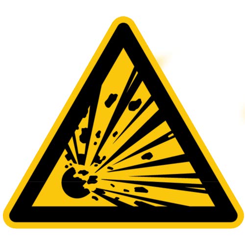 Señal de advertencia Advertencia de materiales explosivos Señal de seguridad Señal de advertencia 200mm de PVC no autoadhesivo Equipo de operación