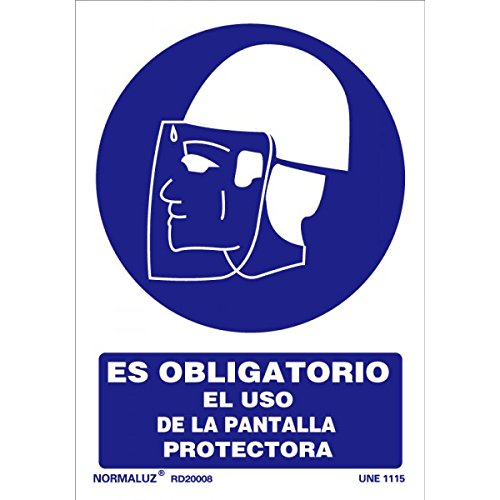 Señal Obligación Es obligatorio el uso de la pantalla protectora