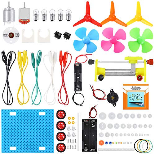 Sntieecr Kit de Aprendizaje del Circuito Eléctrico, Modelo de Coche Ensamblar Kits de Educación de La Ciencia de La Física para Los Niños del Estudiante de Bricolaje STEM Science Lab Experimento