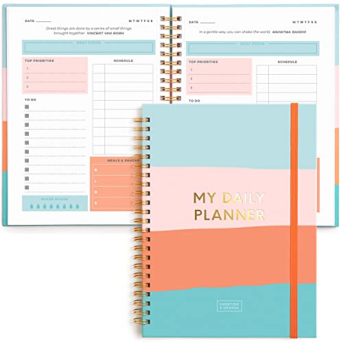 S&O - Planificador sin fecha con rastreador de comidas, hábitos y rutina, lista de tareas diarias, agenda semanal y mensual, organizador de cuadernos para 2022