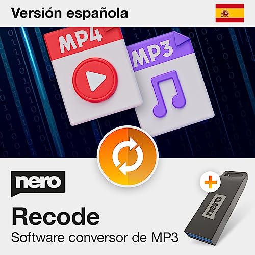 Software de conversión de MP3 en memoria USB - Convertidor de MP3 | Vídeo (MP4, MPEG, VOB, DAT) y Audio (MP3, WAV, FLAC, MP2) | Convertidor para Windows 11 / 10 / 8 / 7 | 1 PC | Licencia ilimitada